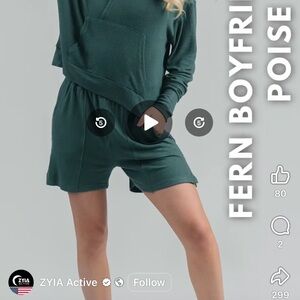 Fern Green Hoodie and Shorts Set